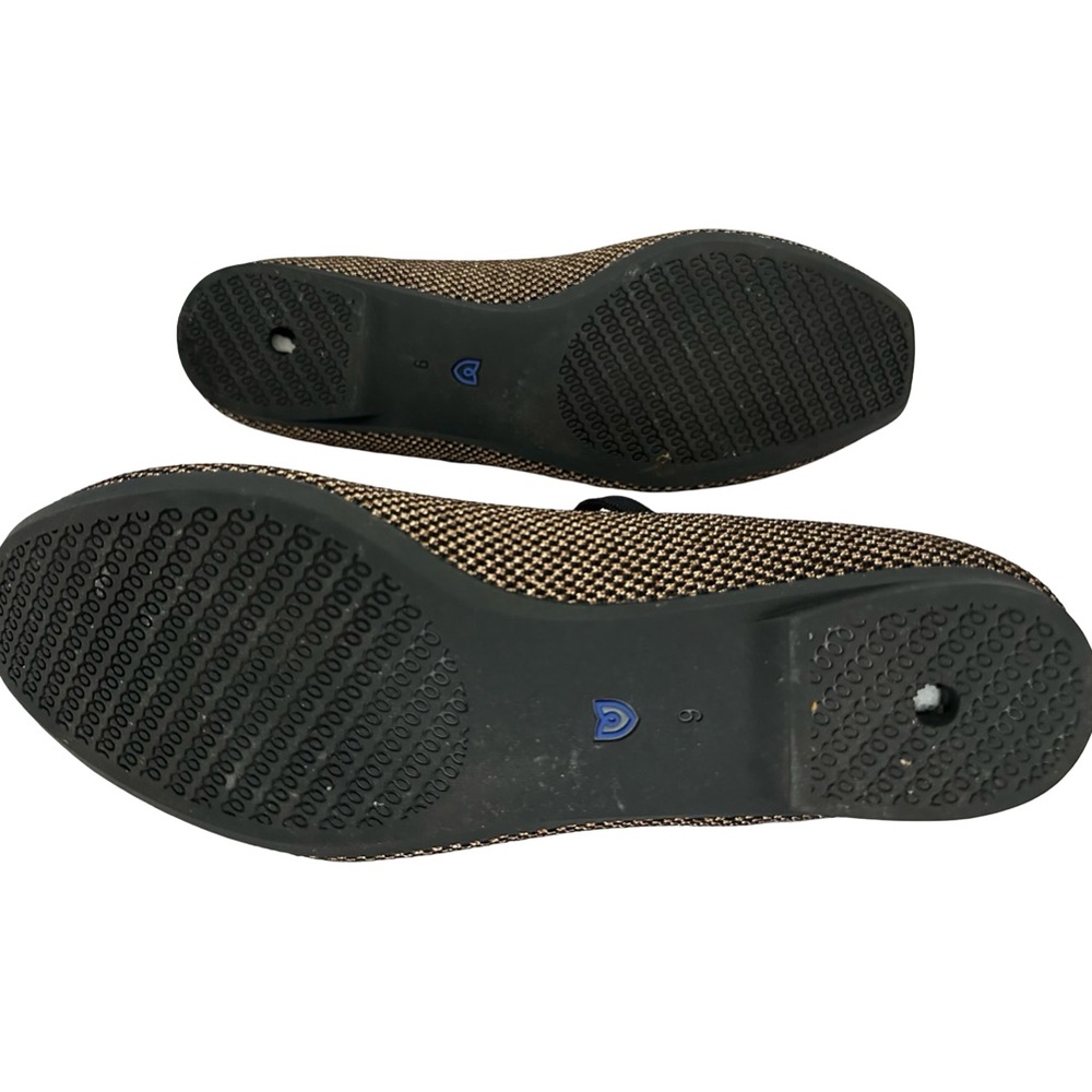 Rothy's T-Strap Mary Jane Flats Bronze Black Metallic Knit Women's Size 9 - Picture 10 of 10